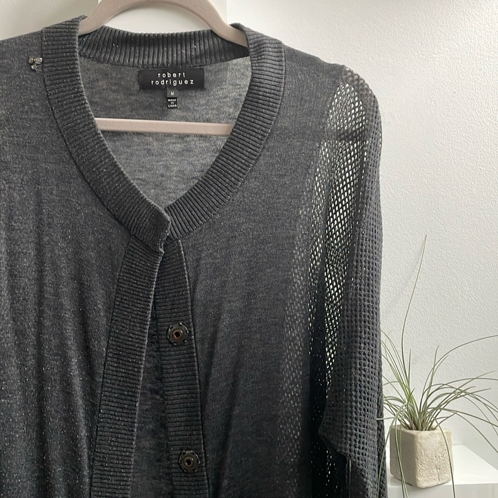 Robert Rodriguez charcoal grey cardigan sweater